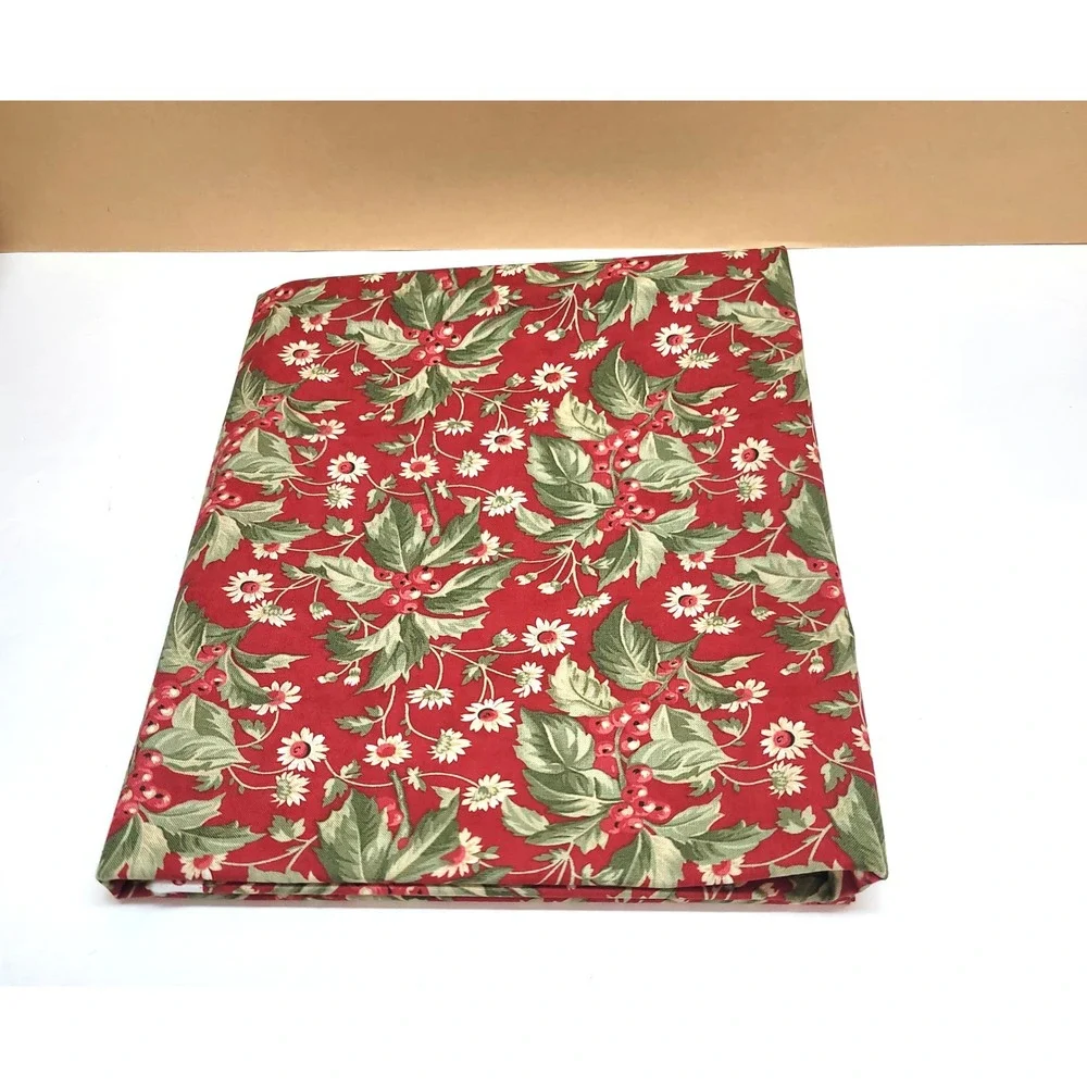 1yd Moda Poinsettia Plaza by 3 Sisters‎ Red Holly Berry Cotton Fabric 44291